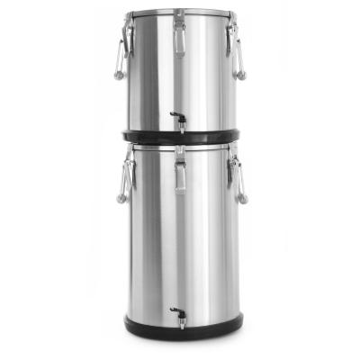 Izolovaný přenosný kontejner – se závitníkem, HENDI, Profi Line, 20L, Stříbrná, ⌀330x(H)360mm | 710227